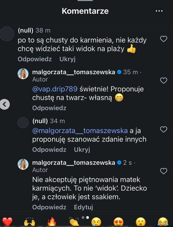 Małgorzata Tomaszewska dyskutowała z internautką