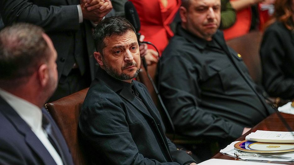 Zelenskiy Readies List Of Promises To Win Over Trump On Weapons
Volodymyr Zelenskiy, Ukraine's president, during a meeting with US President Donald Trump, not pictured, in the Cabinet Room of the White House in Washington, DC, US, on Friday, Oct. 17, 2025. Zelenskiy will be meeting the US leader at the White House on Friday to discuss air defense, long-range weaponry and urgent energy assistance as Moscow intensifies strikes on its water and gas infrastructure before winter. Photographer: Aaron Schwartz/Sipa/Bloomberg via Getty Images
Bloomberg
emea, international relations, 2025uspolitics, north american, european, u.s. government, us, united states of america, americas, government news, u.s.a., american, eastern european countries, foreign relations, ukrainian, the white house