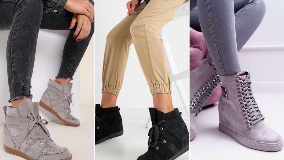 Sneakersy na koturnie można wystylizować na wiele sposobów.