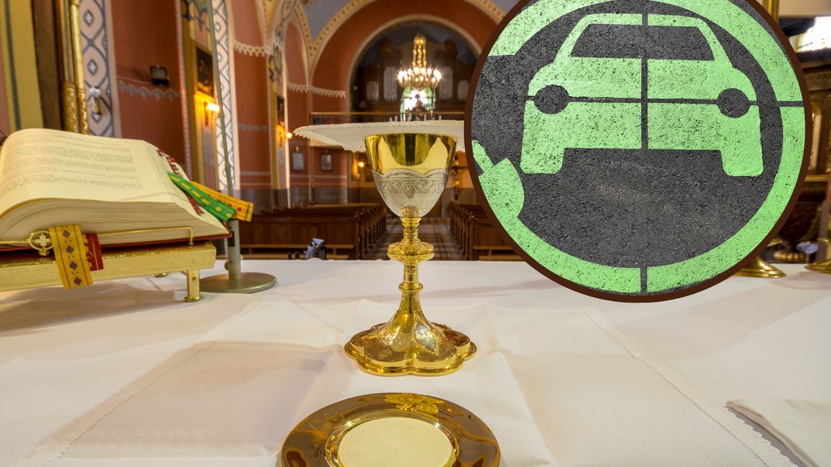 Naładują elektryczne auta na kościelnym parkingu