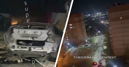Ukraińskie drony zaatakowały. Obrona przeciwlotnicza niszczy miasto
