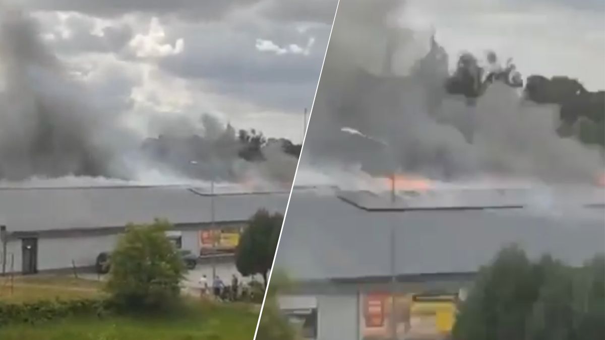 Pożar Biedronki w Buku