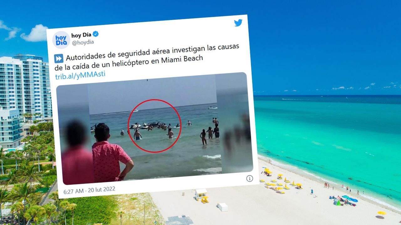 Horror na plaży. Helikopter spadł tuż obok kąpiących się ludzi