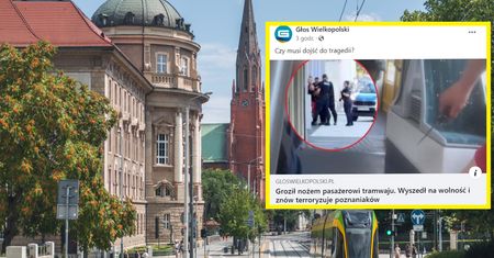 Groził nożem pasażerowi tramwaju. Wypuszczono go na wolność