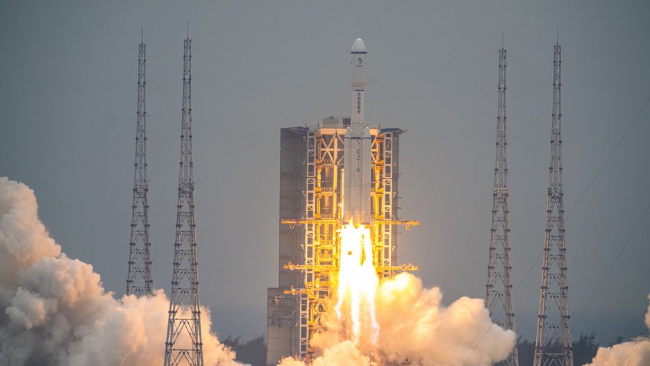 WENCHANG, CHINA - MARCH 20: The Long March-8 Y3 carrier rocket carrying the relay satellite Queqiao-2 blasts off from the Wenchang Spacecraft Launch Site on March 20, 2024 in Wenchang, Hainan Province of China. China launched the Queqiao 2, or Magpie Bridge 2, on Wednesday morning en route to lunar orbit to pave the way for prospective expeditions to the moon. (Photo by Yuan Chen/VCG via Getty Images)