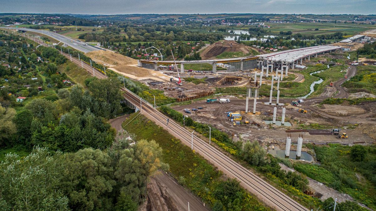 Budowa drogi S7 Widoma - Nowa Huta (sierpień 2024 r.)