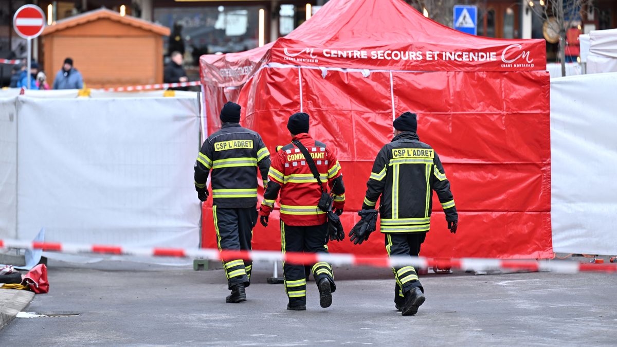 CRANS-MONTANA, SWITZERLAND - JANUARY 02: Firefighters work after a deadly fire at Le Constellation bar in the early hours of new year's day, on January 02, 2026 in Crans-Montana, Switzerland. According to authorities, around 40 people died and 115 were injured after the fire began around 1:30 AM local time yesterday. Many of the dead have yet to be identified. (Photo by Harold Cunningham/Getty Images)