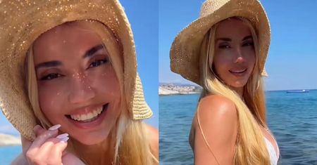 Marianna Schreiber w bikini wyłania się z wody podczas greckich wakacji. Fajnie ma?