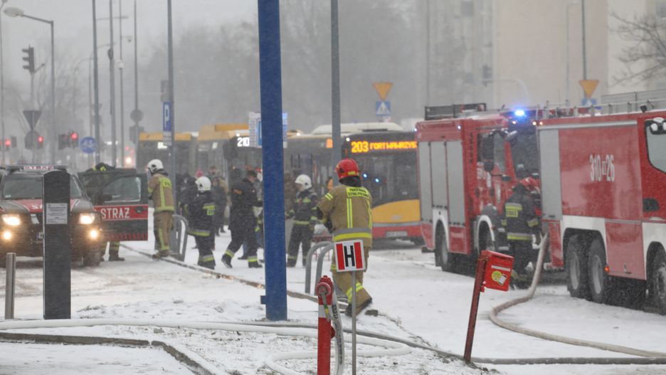 Na warszawskich Bielanach płonął sklep Lidla.