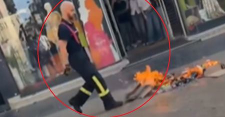 Protesty we Francji. Strażak stanął w ogniu. Wszystko nagrała kamera