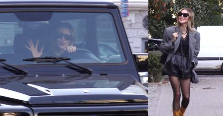 Sablewska z dzióbkiem macha do paparazzi z Mercedesa