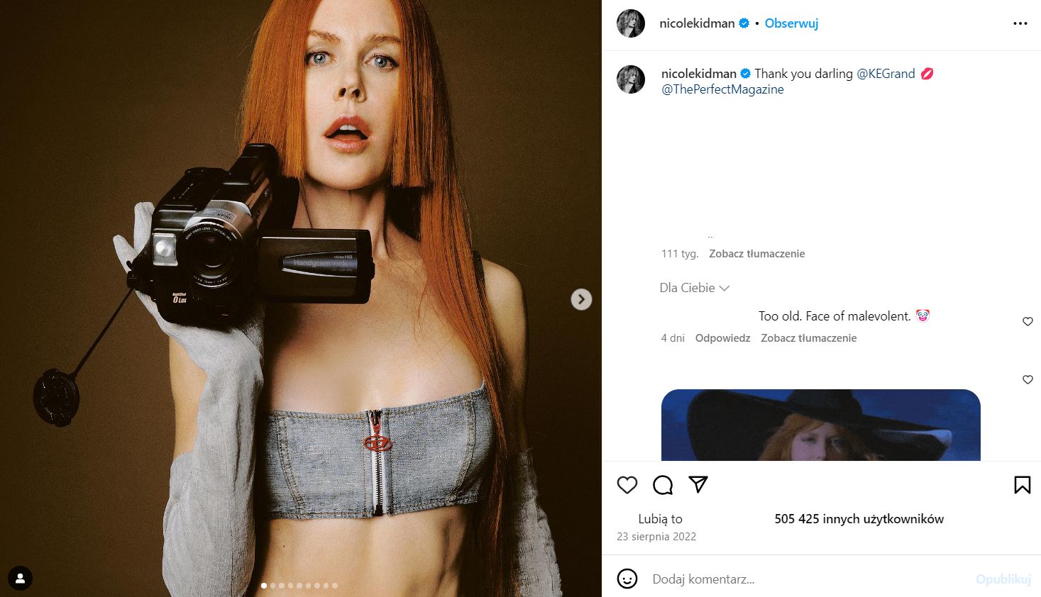 Nicole Kidman zwraca uwagę na to, co je