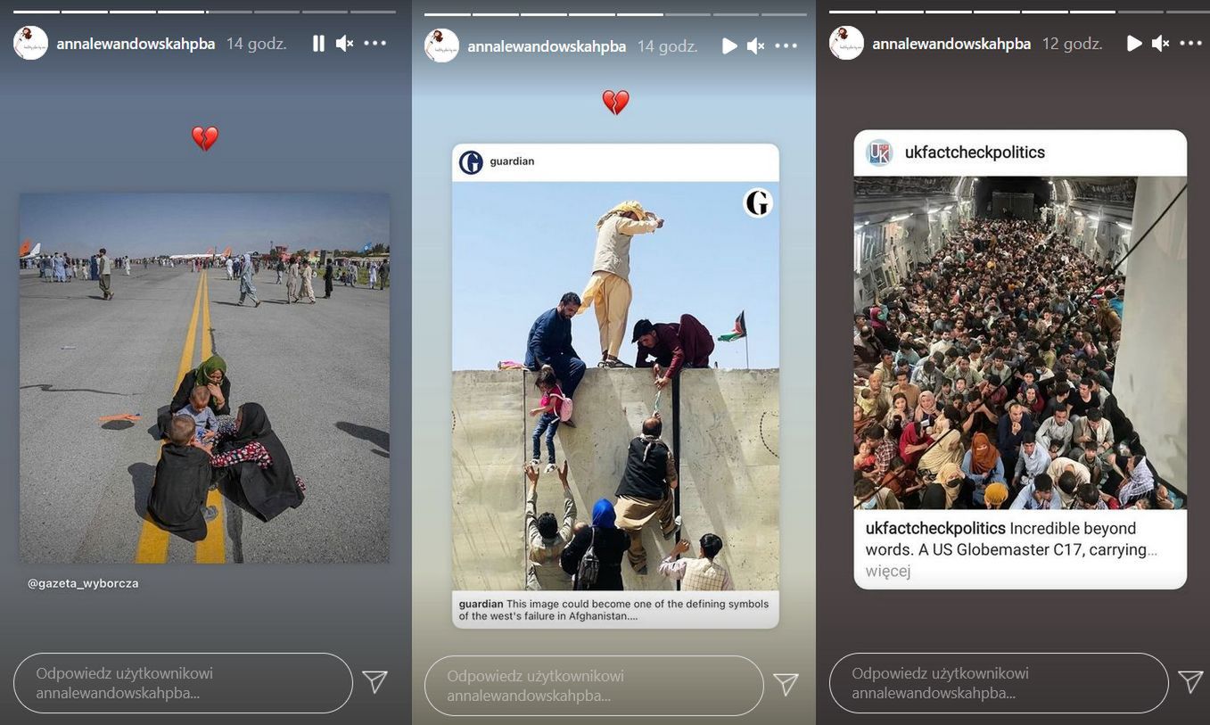 Anna Lewandowska myślami w Afganistanie