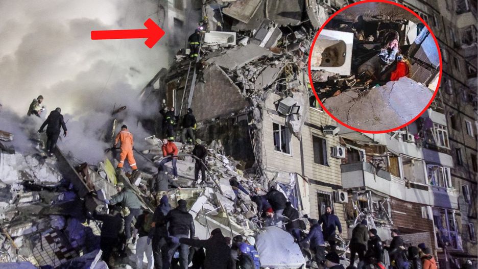 Ukraina. Kobieta przeżyła atak na wieżowiec