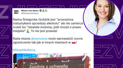 Nocny zakaz sprzedaży alkoholu w Warszawie. Radni KO są przeciwko