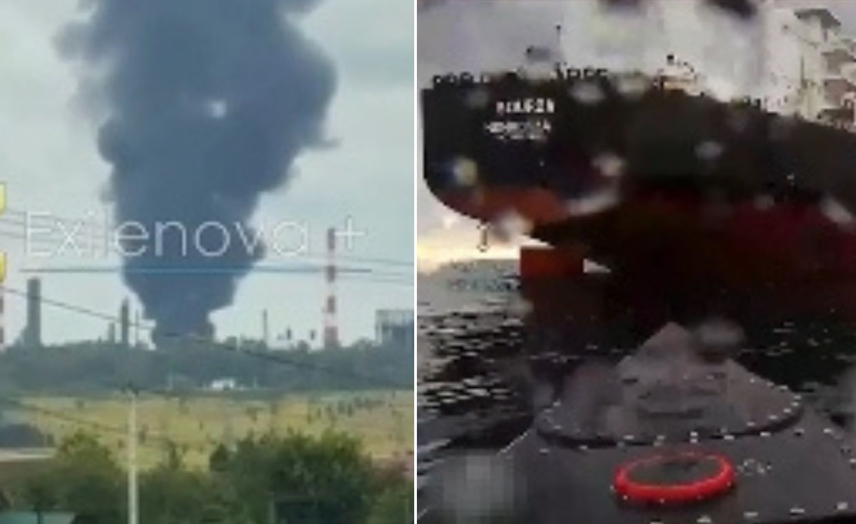 Ukraina zatapia rosyjski kontenerowiec i niszczy rafinerie w Baszkirii