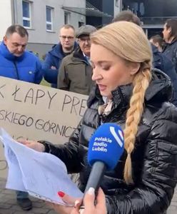 Posłanka zorganizowała przed kopalnią konferencję, spotkało się to ze złością górników. "Łapy precz od Bogdanki"