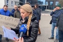 Posłanka zorganizowała przed kopalnią konferencję, spotkało się to ze złością górników. "Łapy precz od Bogdanki"