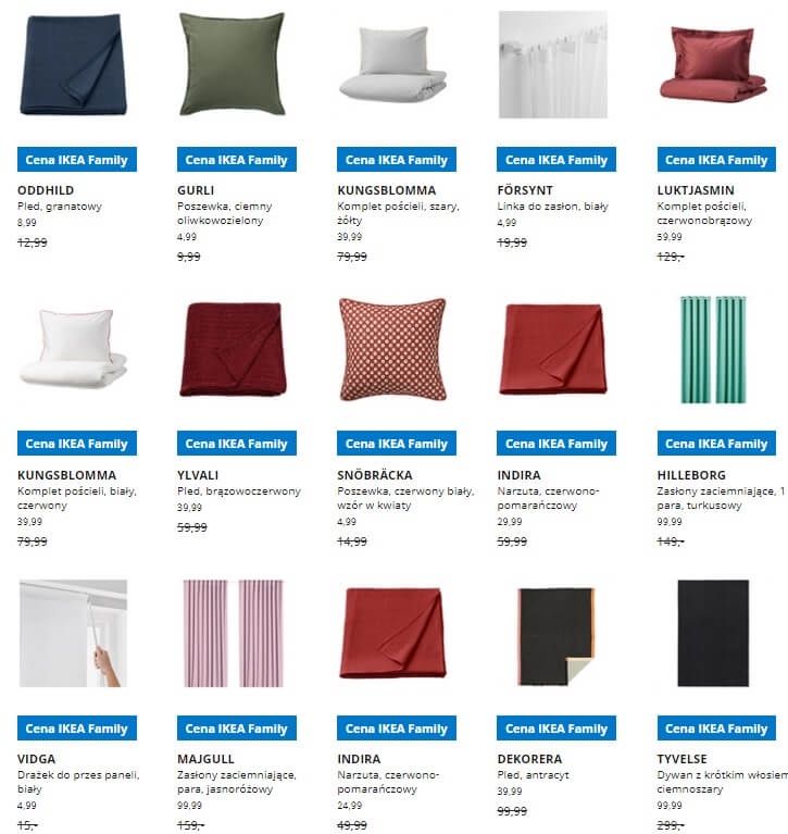 IKEA Lublin wyprzedaż produktów z kategorii Tekstylia