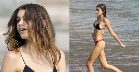 Biust 51-letniej Cindy Crawford i nogi jej 15-letniej córki kąpią się w oceanie (ZDJĘCIA)