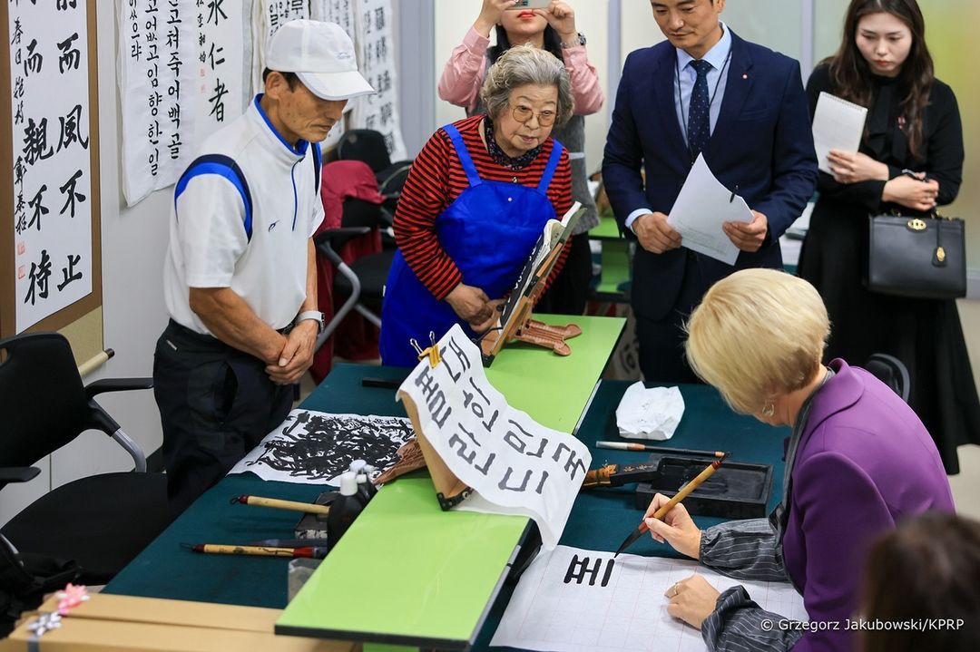 Agata Duda na spotkaniu w Korei