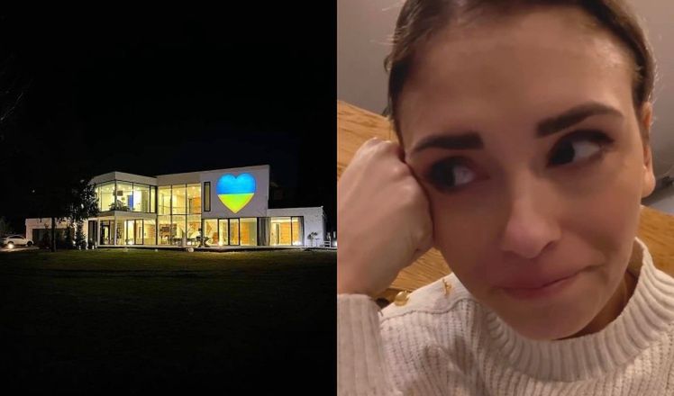 Klaudia Halejcio podświetliła dom kolorami ukraińskiej flagi