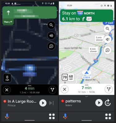 Nowe przyciski w Mapach Google, fot. Android Police.