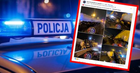 Wypadek na A4. Cysterna przewróciła się na bariery