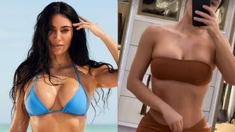Kim Kardashian pręży się w bikini, mierząc jedno za drugim. Wymarzona sylwetka?