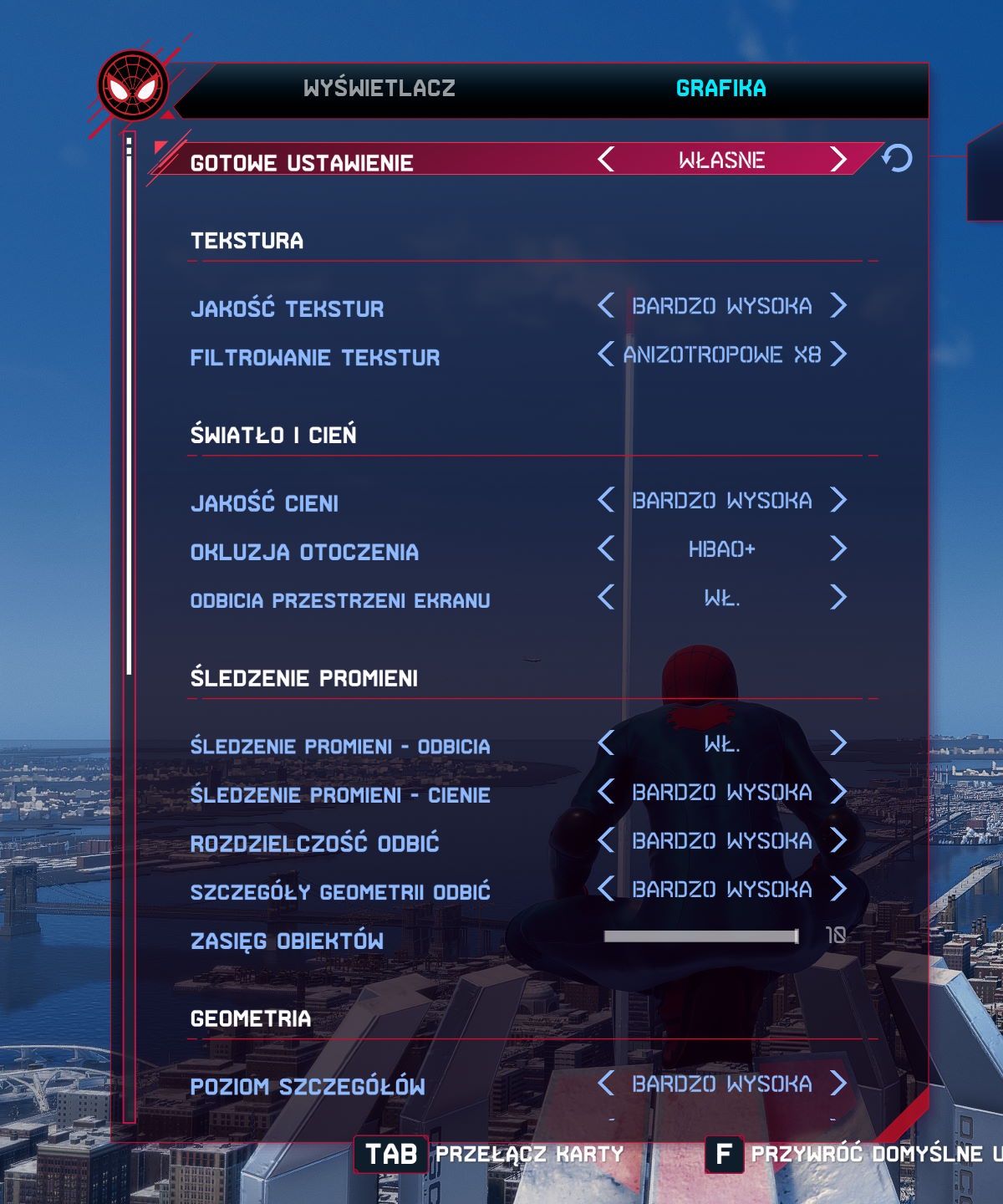 Spider-Man: Miles Morales - ustawienia graficzne