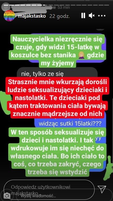 Screen z Instagrama Mai Staśko