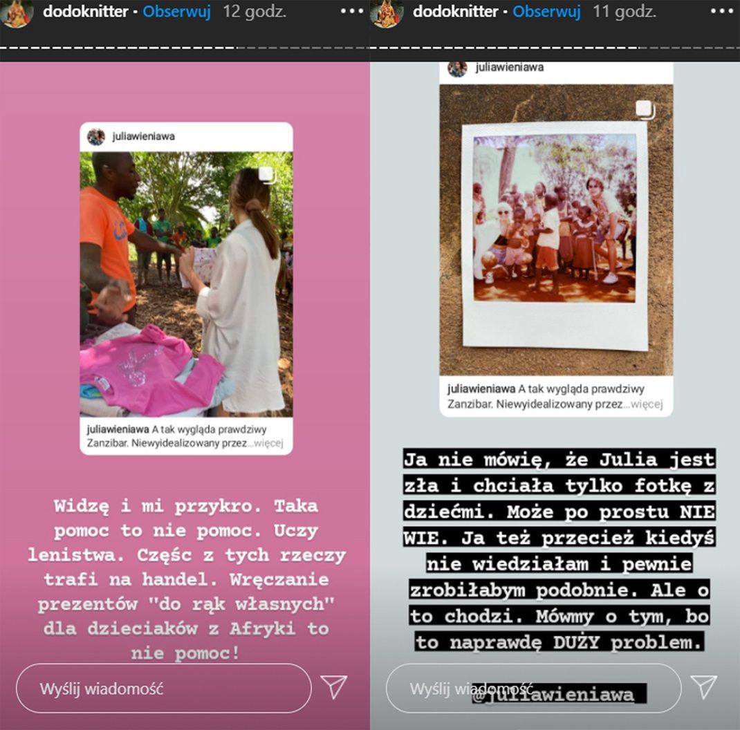 Dodo Knitter komentuje "pomoc" Julii Wieniawy