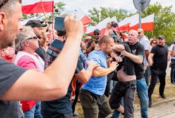 Awantura na konferencji Kaczyńskiego. Starli się zwolennicy i przeciwnicy PiS [ZDJĘCIA]