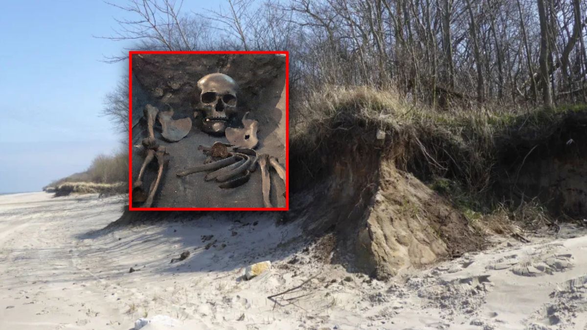 "Księżniczka z Bagicza", widok na klif, który krył pochówek