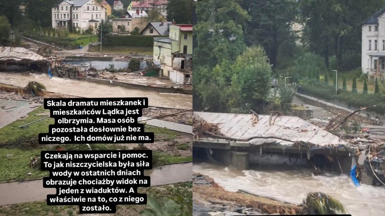 Dziennikarz TVN 24 pokazał skalę zniszczeń w Lądku-Zdroju