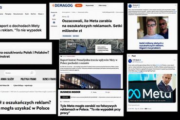 Screeny publikacji na temat raportu