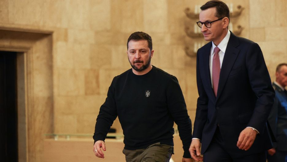 Wołodymyr Zełenski i Mateusz Morawiecki