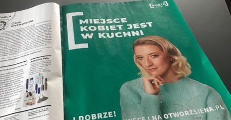 "Miejsce kobiety jest w kuchni". Kontrowersyjna reklama w "Wysokich Obcasach"
