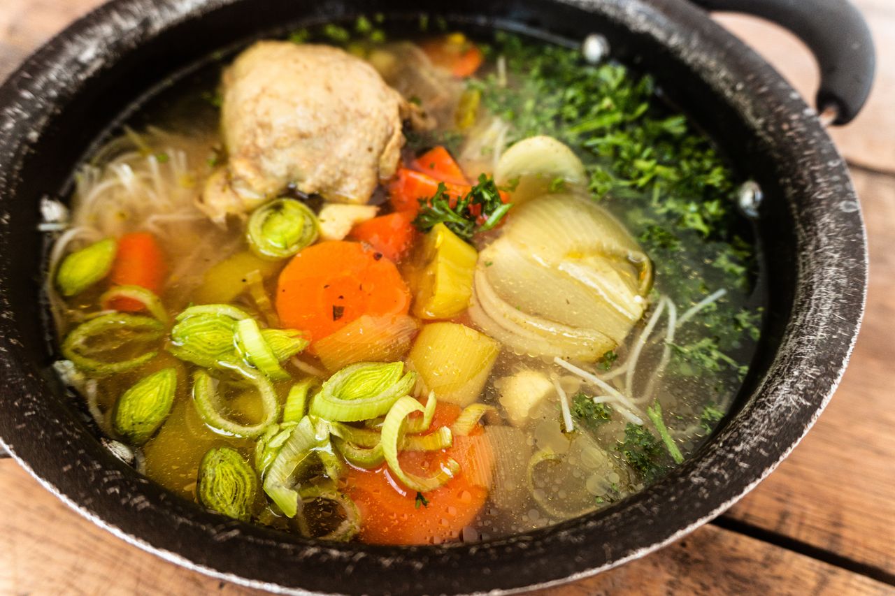 Vegetables from broth