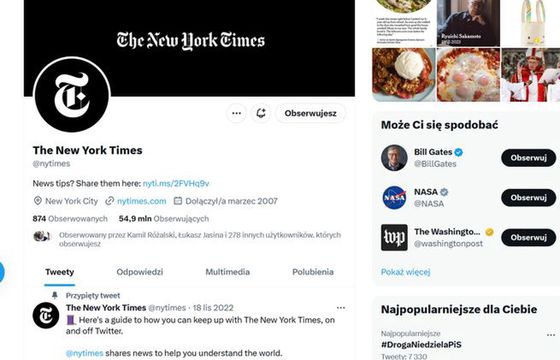 "New York Times" nie zapłaci za znaczek weryfikacyjny na Twitterze