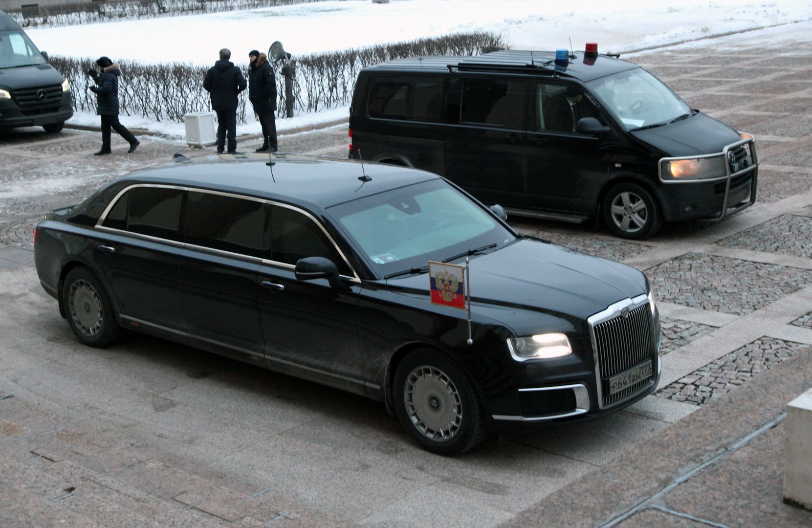 SAINT PETERSBURG, RUSSIA - DECEMBER 27: (RUSSIA OUT) Russian President Vladimir Putin's Aurus Senat limousine seen during the Informal Summit of the Commonwealth of Independent States (CIS) on December 27, 2022 in Saint Petersburg, Russia. President Putin arrived in Saint Petersburg to hold an annual leaders summit of ex-Soviet states. (Photo by Contributor/Getty Images)