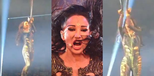 Problemy techniczne podczas próby przed Eurowizją. Justyna Steczkowska ZAPLĄTAŁA się w liny (WIDEO)