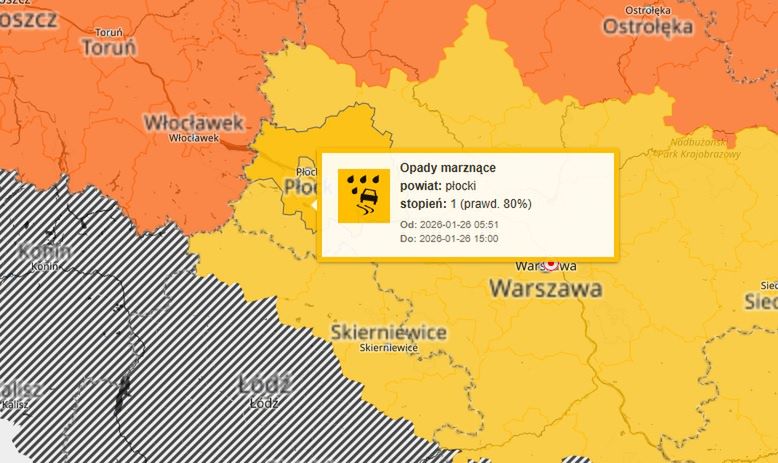 Ostrzeżenie meteo marznące opady i mżawka!