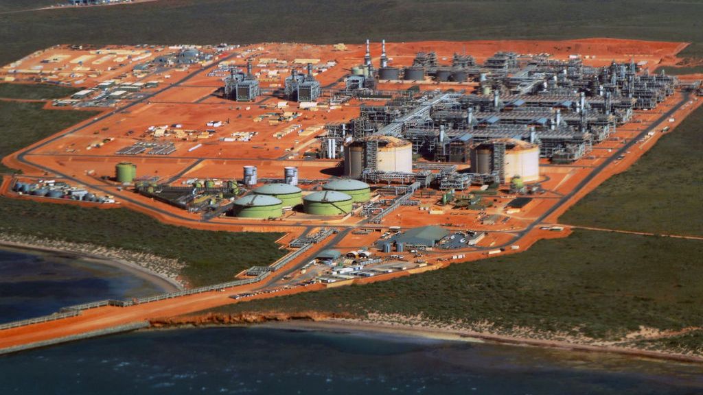 Chevron's Gorgon Project on Barrow Island
The Gorgon liquefied natural gas (LNG) and carbon capture and storage (CCS) facility, operated by Chevron Corp., at Barrow Island, Australia, on Monday, July 24, 2023. Chevron received approval to develop the site into a major liquefied natural gas export facility on the basis they could capture and store 80% of the CO2 mixed in with the fuel, instead of releasing it. Photographer: Lisa Maree Williams/Bloomberg via Getty Images
Bloomberg
australian, aerial photography, fossil fuels, oil, natural resources, drone photography, fuels, industries, business news, energy