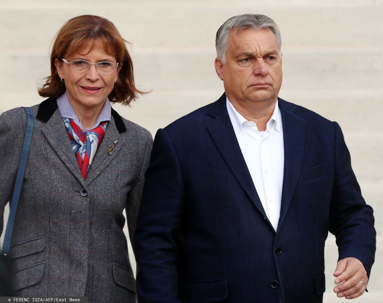 Viktor Orban with his wife Aniko Levai in 2019.