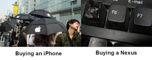 iPhone vs. Nexus 4 | fot. AndroidPolice