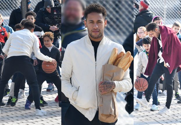 Neymar w reklamie z bagietkami, kozłuje i drybluje na boisku z dzieciakami (ZDJĘCIA)