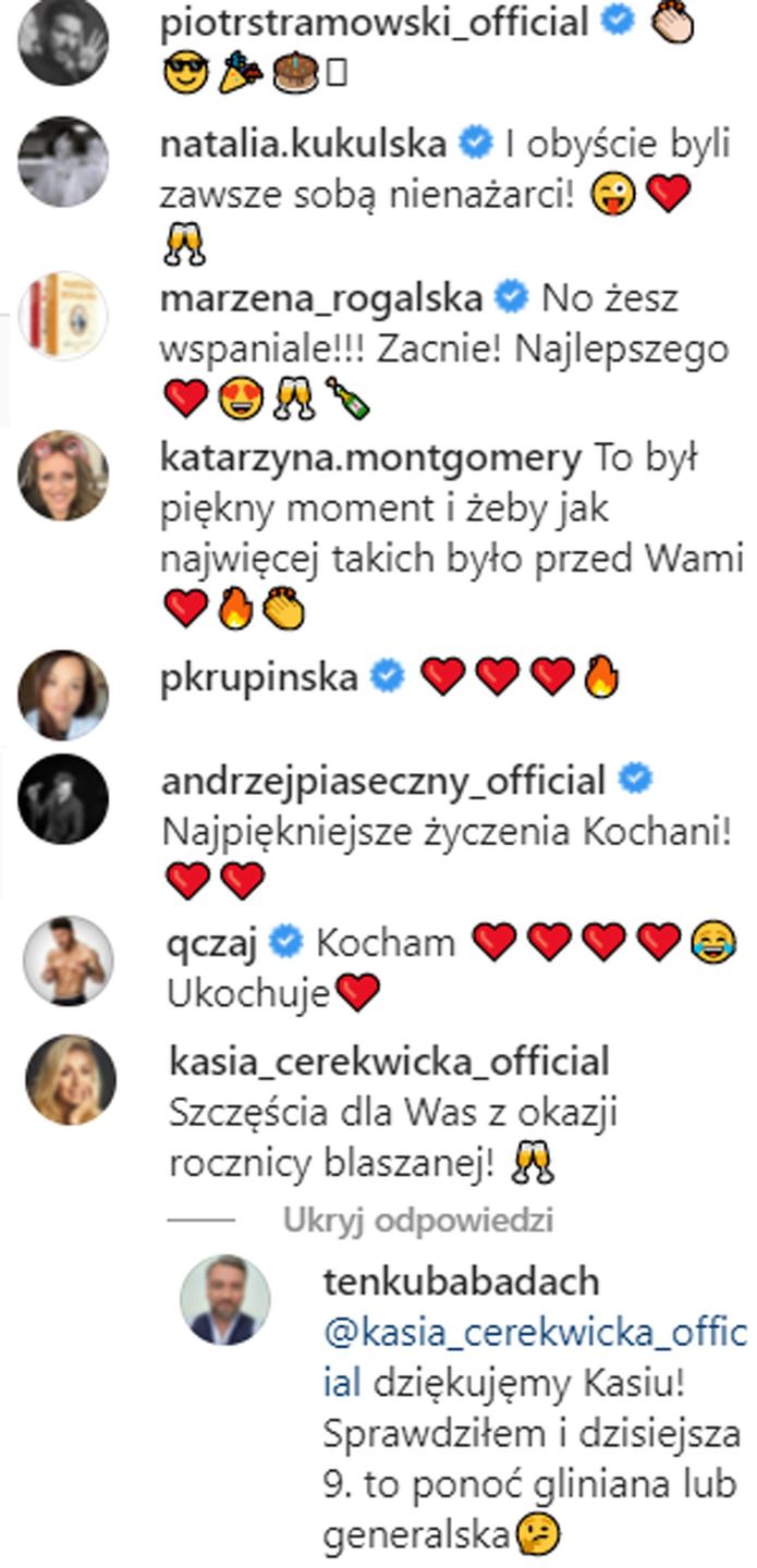Aleksandra Kwaśniewska i Kuba Badach świętują rocznicę ślubu 