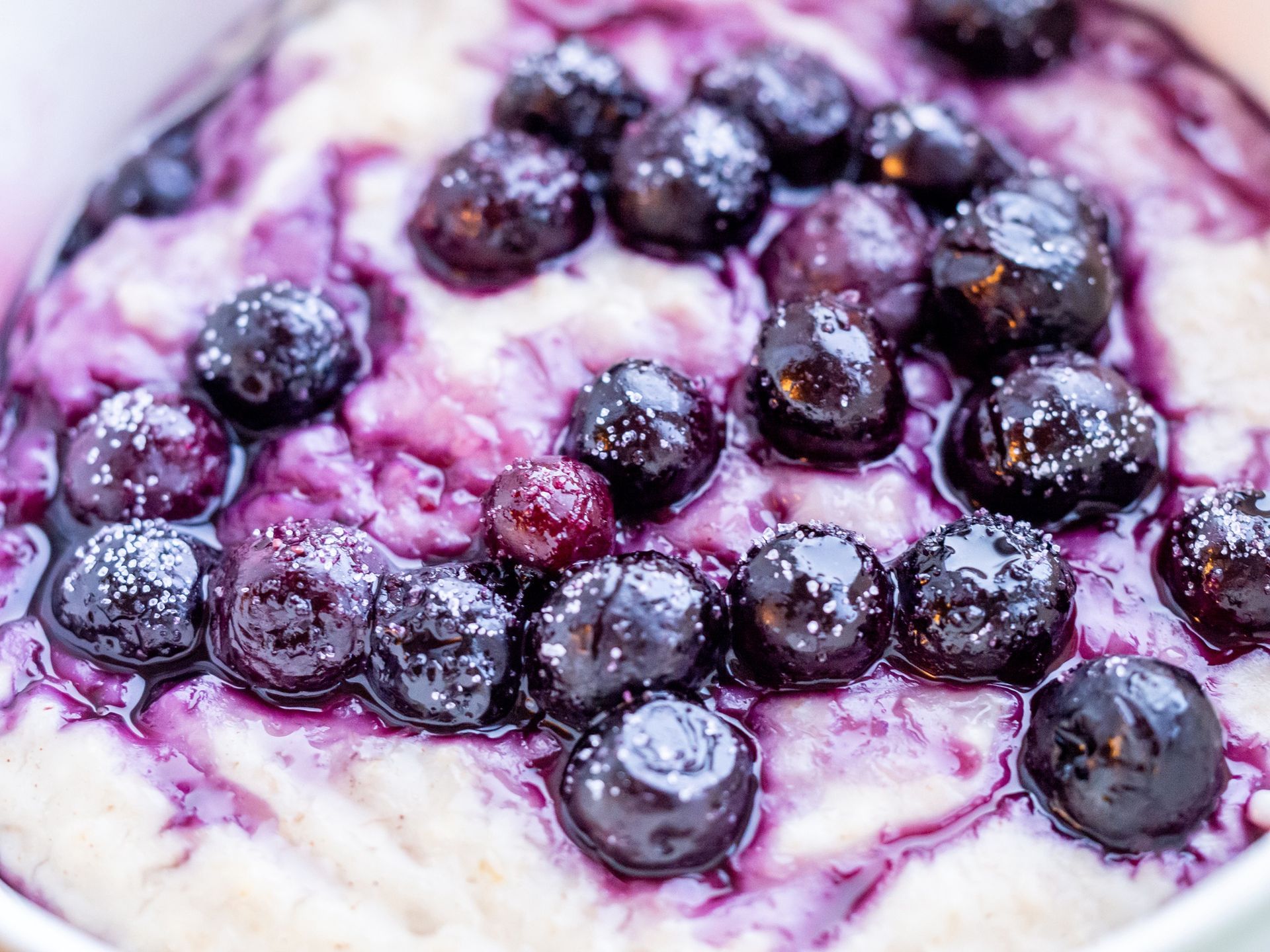A bowl of blueberry porridgeA close-up of a healthy breakfast of blueberry porridgeDarren Lehane