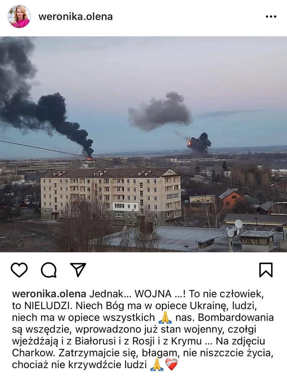 Post Weroniki Marczuk o agresji Rosji na Ukrainę 